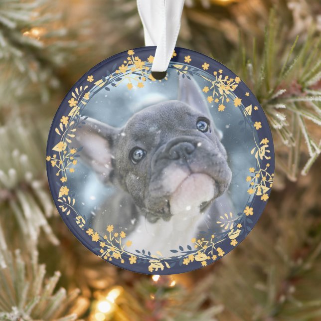 Baby's or Pet's First Hanukkah Keepsake Photo Ornament (Tree)