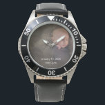 Baby's Photo Date and Time of Birth Watch<br><div class="desc">Celebrate a first time Father's Day or baby's birth with this stainless steel watch. The date and time sit towards the bottom of the watch's face with the photo of baby as the background.  The options to change the font type,  size,  and color are available.</div>