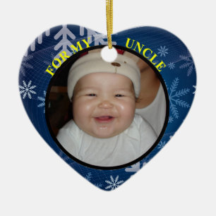 Baby's Photo Gift Tag Ornament for Uncle
