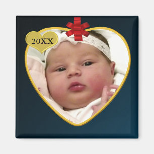 Baby's Photo Keepsake Christmas Magnet
