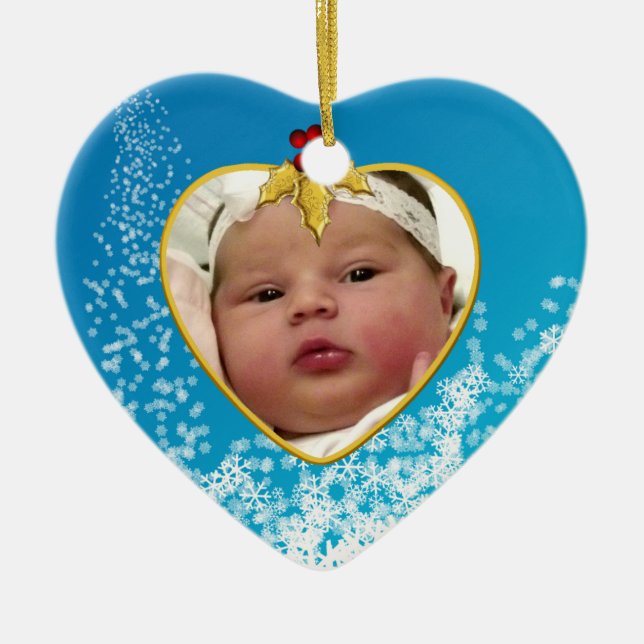 Baby's Photo Keepsake Christmas Ornament (Front)