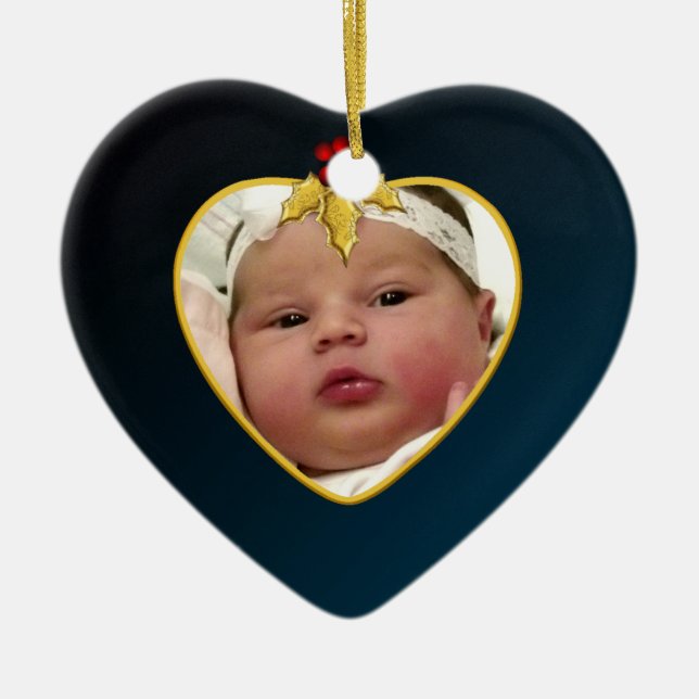 Baby's Photo Keepsake Christmas Ornament (Front)