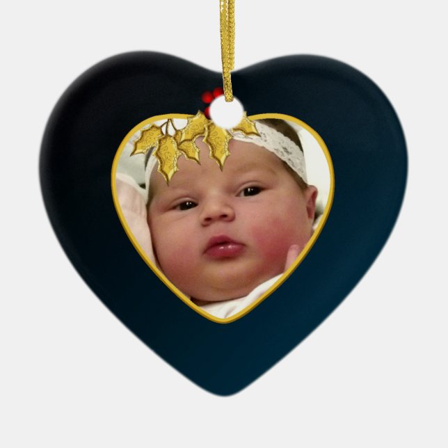 Baby's Photo Keepsake Christmas Ornament (Front)