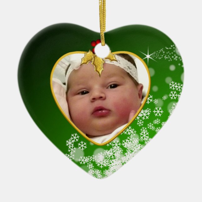 Baby's Photo Keepsake Christmas Ornament (Front)