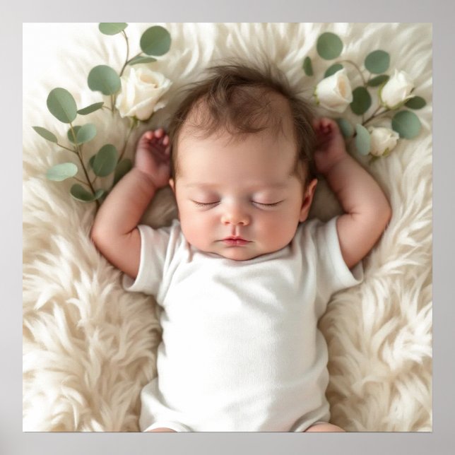 Baby's Photo Personalise Poster (Front)