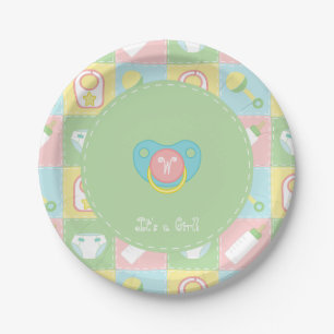 Baby's Quilt Baby Shower Paper Plates