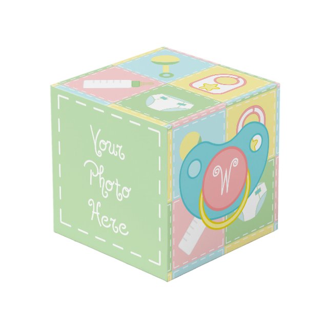Baby's Quilt Photo Cube (Front Angled)