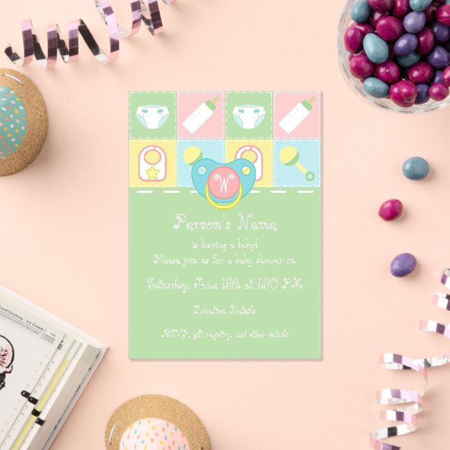 Baby's Quilt Shower Acrylic Invitations (Insitu (Celebration))