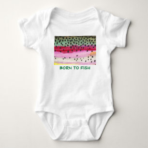 Baby's Rainbow Trout Fishing Baby Bodysuit