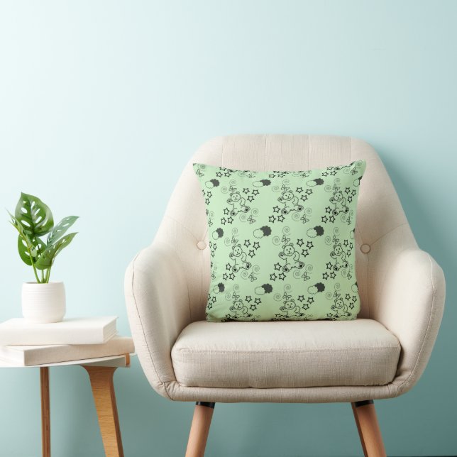 Baby's Room Green Throw Pillow (Chair)