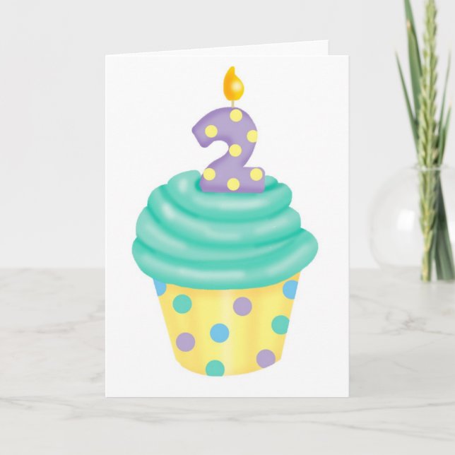 Baby's second birthday - cupcake card (Front)