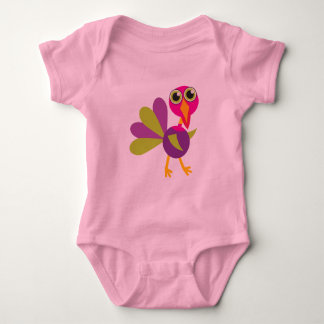 Baby's Thanksgiving Tutu Bodysuit Cartoon Turkey