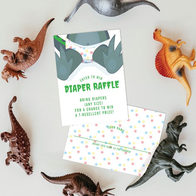 Babysaurus T-rex Green Diaper Raffle Enclosure Card (Creator Uploaded)