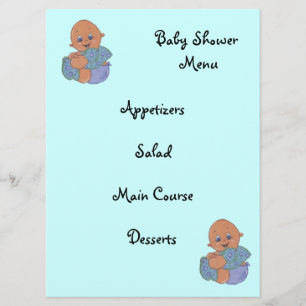 babyshower menu invitation