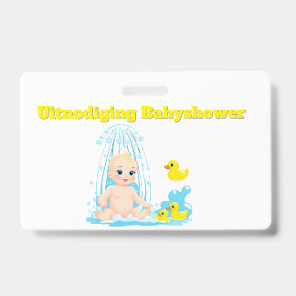 Babyshower Uitnodiging Badge - Schattige Baby en E ID Badge