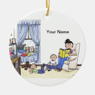 Babysitter, 2 Boys Ceramic Ornament