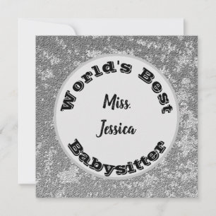 Babysitter Appreciation Marbled Silver Thank You