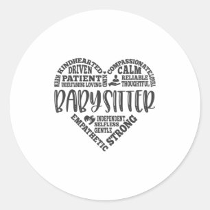 Babysitter, baby sitter, nanny, au pair classic round sticker