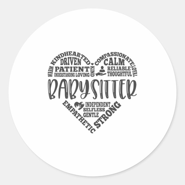 Babysitter, baby sitter, nanny, au pair classic round sticker (Front)