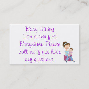 babysitter business card