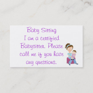 babysitter business card