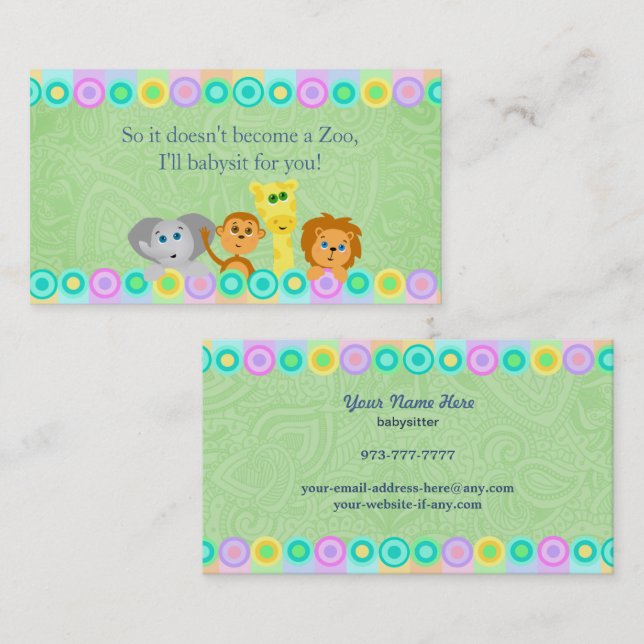 Babysitter Business Cards (Front/Back)