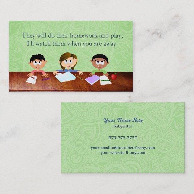Babysitter Business Cards (Front/Back)