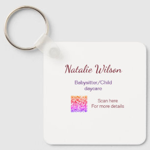 Babysitter child daycare nanny add name details q  key ring