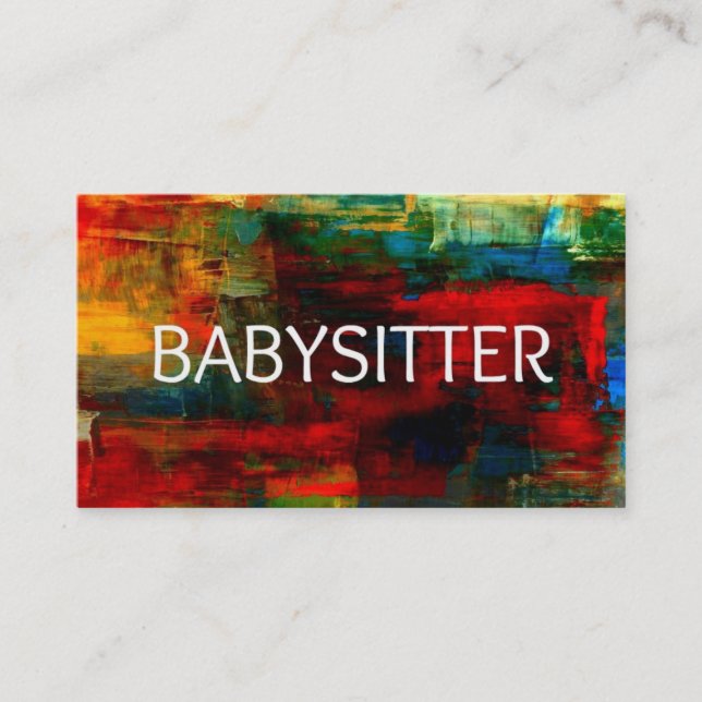 Babysitter Colourful Business Card (Front)