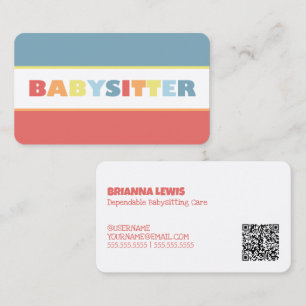 Babysitter Custom QR Business Card