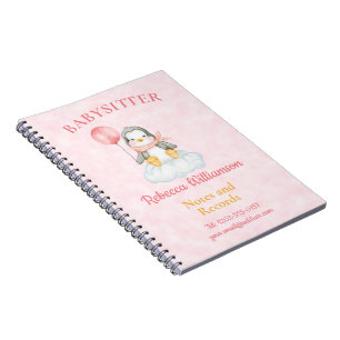 Babysitter Cute Penguin Notes and Record Notebook