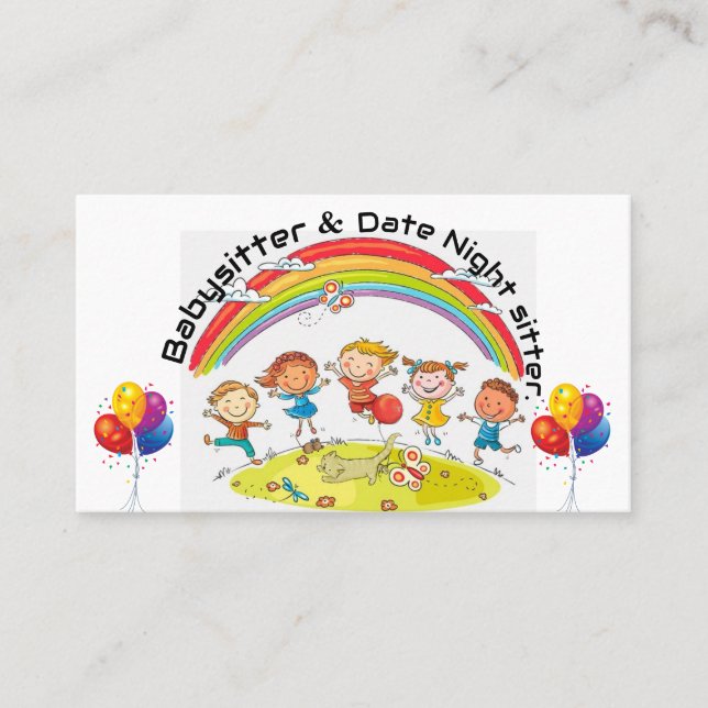 Babysitter & date night sitter business card (Front)
