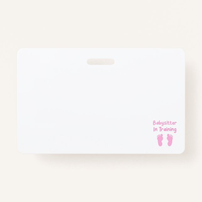 Babysitter In Training ID Badge (Front)