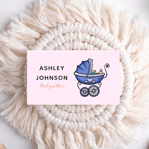 Babysitter Nanny Caregiver Cute Stroller Adorable Business Card