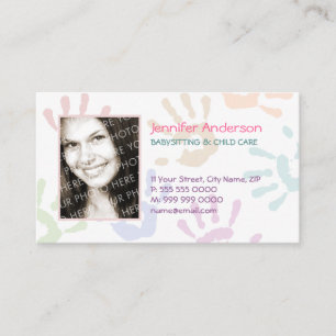 Babysitter Nanny Photo Personalised Teacher Business Card