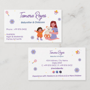 Babysitter Professional Business   Nanny Childcare Card
