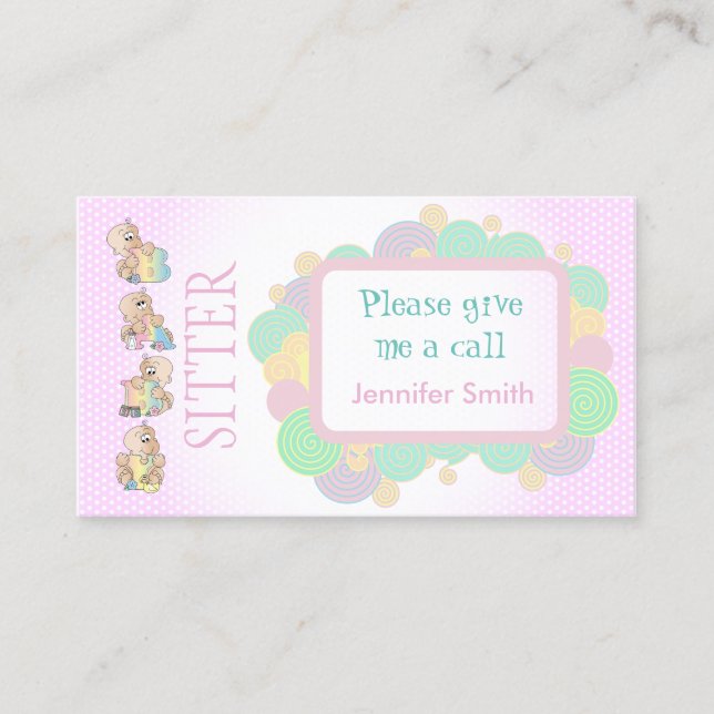 Babysitter Services Business Card (Front)