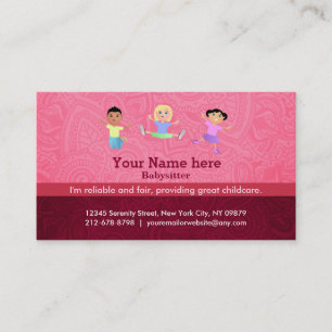 Babysitter slogans business card