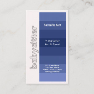 Babysitter Stylish Shades of Blue Business Card