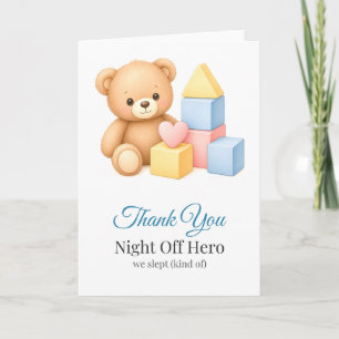 Babysitter Thank You Card Night Off Hero