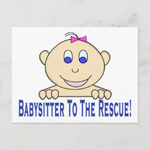 Babysitter To The Rescue Postcard