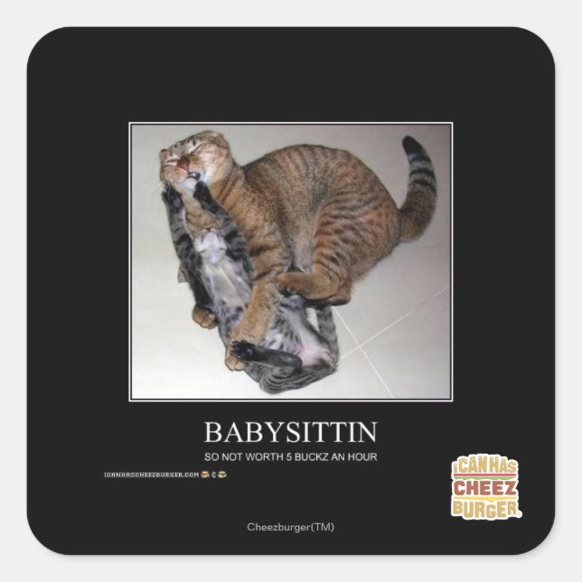 Babysittin Square Sticker (Front)