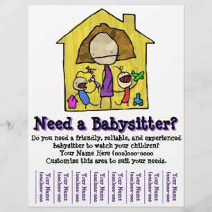 Babysitting. Babysitter. Child Care. Template Flyer