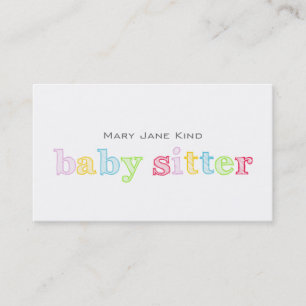 Babysitting & Child Care - Colourful Business Card
