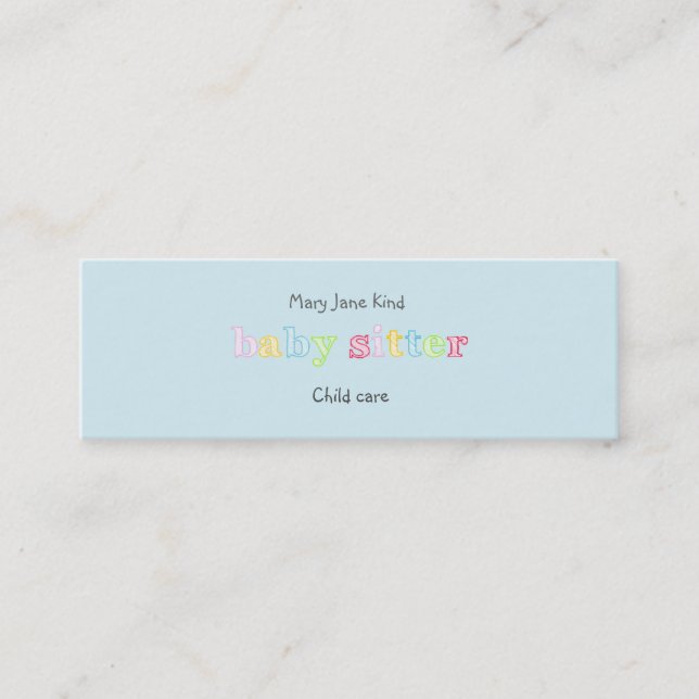 Babysitting & Child Care - Customisable Mini Business Card (Front)