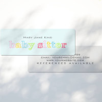 Babysitting & Child Care Rainbow colour