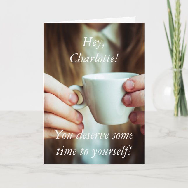 Babysitting Coupon Card for Moms Who Need to Relax (Front)