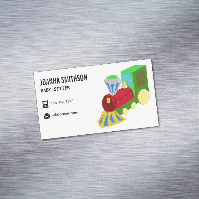 Babysitting Day Care Kindergarten Babysitter Magnetic Business Card (In Situ)
