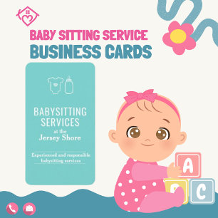 Babysitting Services at the Jersey Shore Sweet Business Card