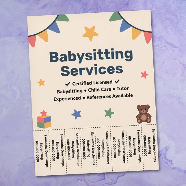 Babysitting Tear Off Strips Flyer (Babysitting Tear Off Strips Flyer)